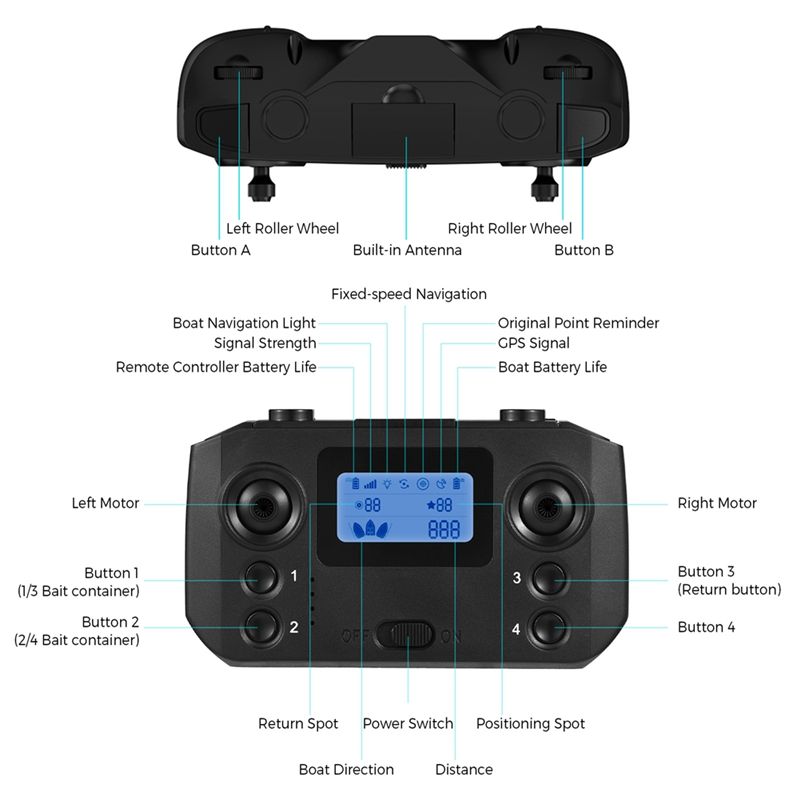 ABKQ-Fishing Bait Boat Remote  - Fishing Boat Gps recensie en prijs