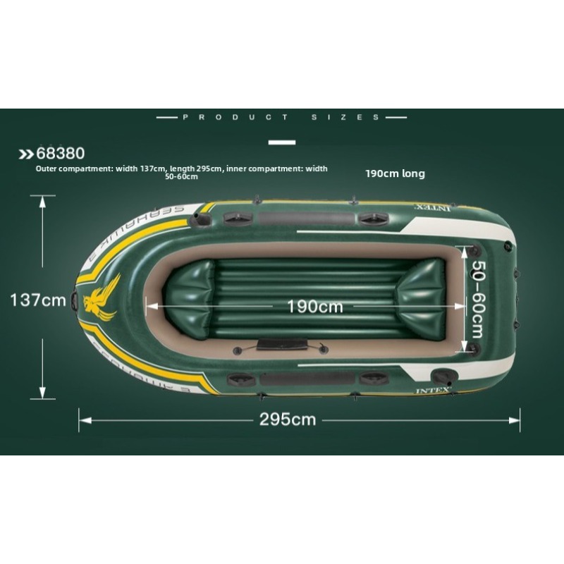 295*137*43cm 3 Person Inflatab - Fishing Boat Paddle recensie en prijs