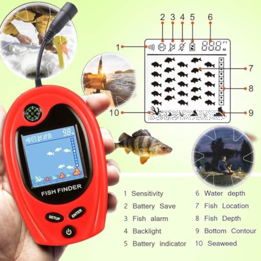 Sonar Portable Fish Finder Tra - Fishing Boat Depth Finder recensie en prijs